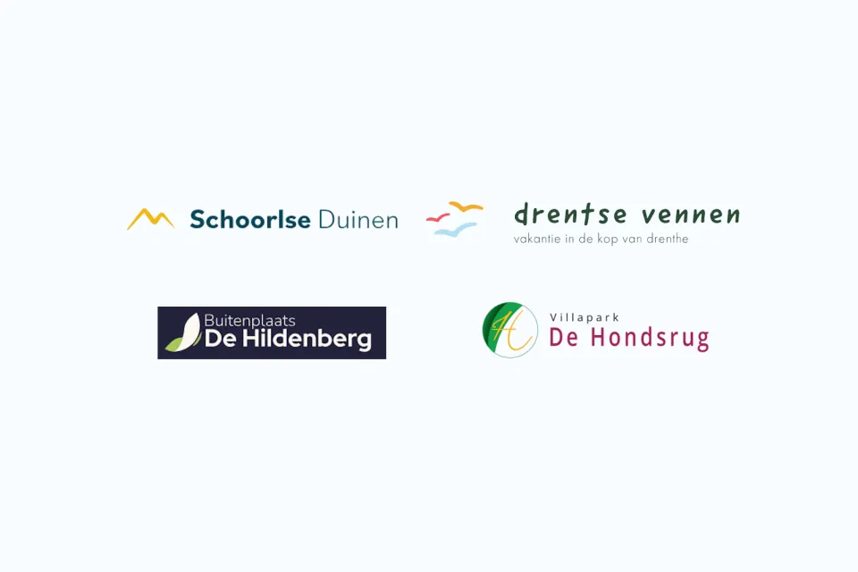 Logos van Schoorlse Duinen, Drentse Vennen, De Hildenberg en De Hondsrug naast elkaar